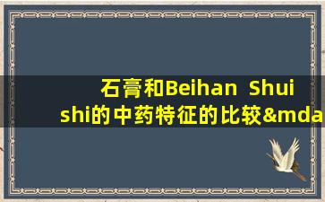 石膏和Beihan  Shuishi的中药特征的比较——